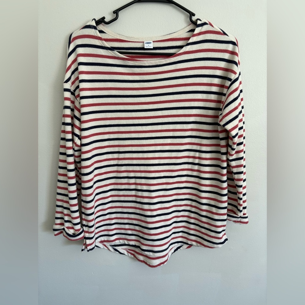 Old Navy Red and Navy Striped Top